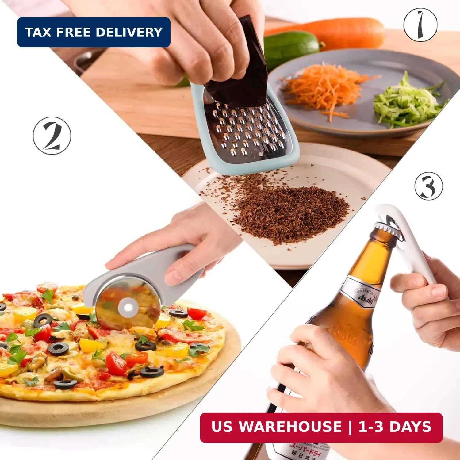 Kitchen Gadgets Set 5 Pieces, Stackable Cooking Tools Space Saving for Small Kit