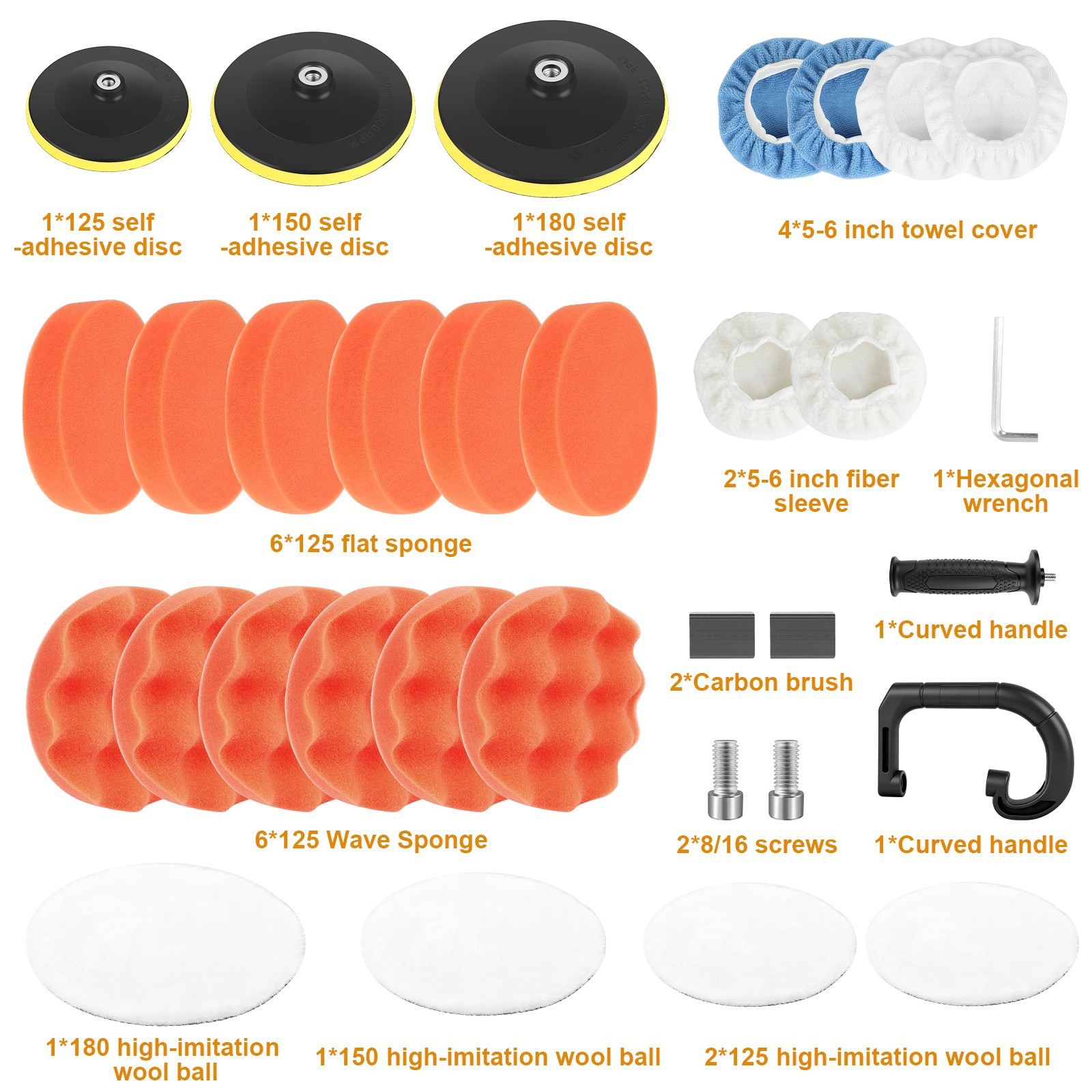 Car Buffer Polisher Waxer 7-Speed Rotary 5″6″+7″ Backing Plate Polishing Machine