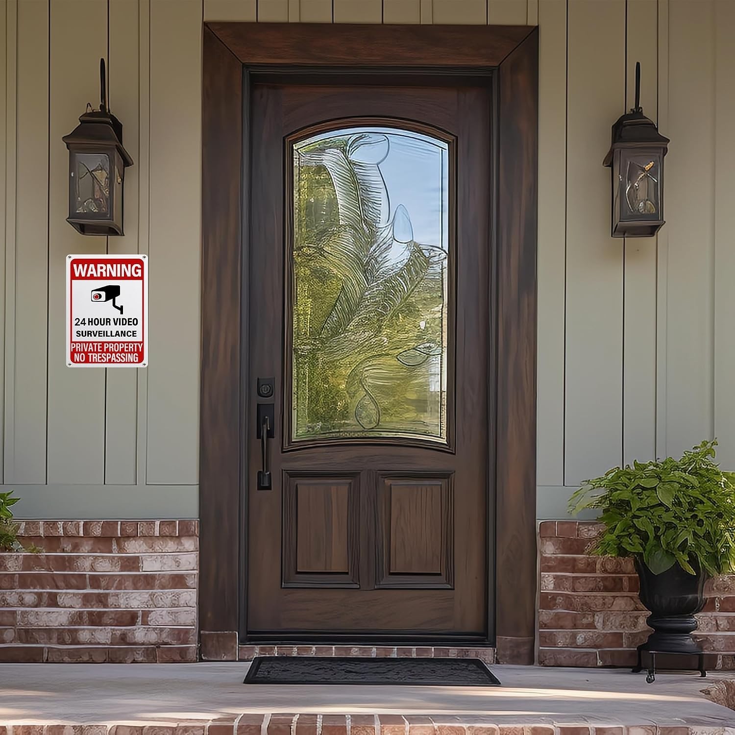 UV Printed 10×7 Inch Security Sign – 24/7 Surveillance, Aluminum Construction