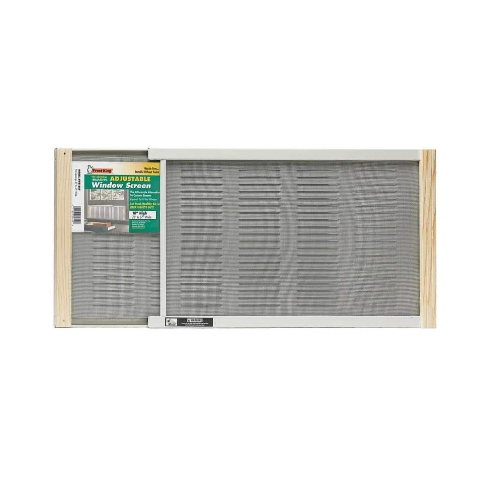 37 in. x 10 in. Grey Aluminum Adjustable Screen Ventilator