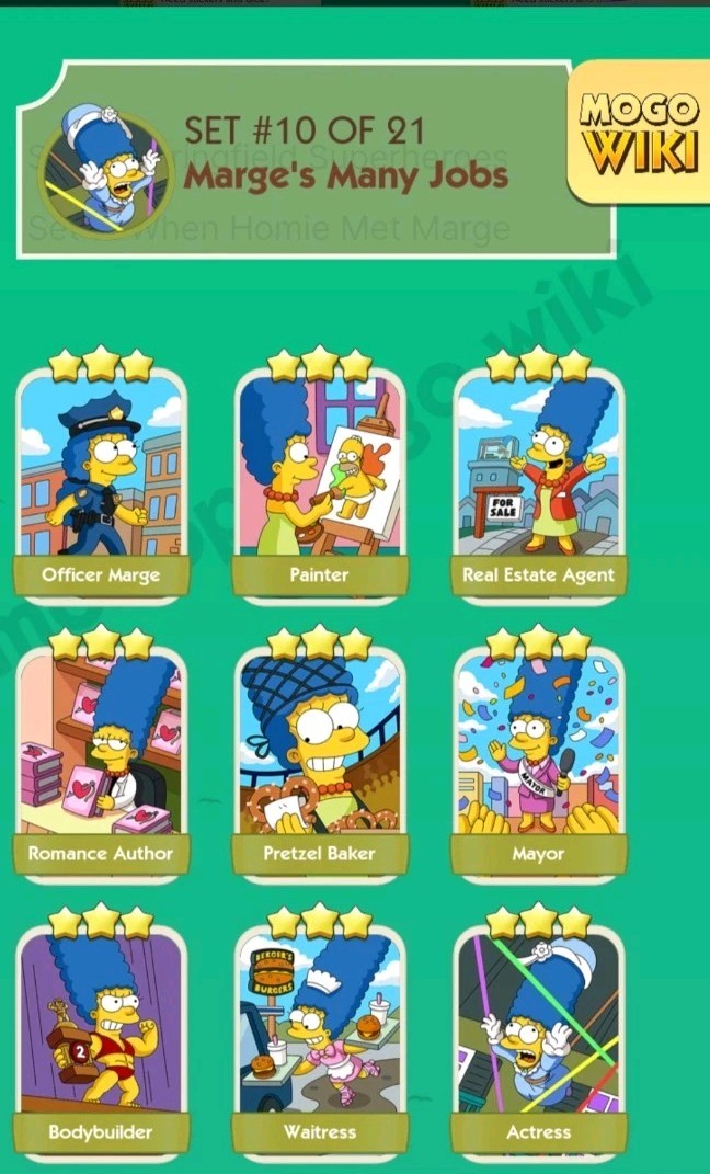 Mono..ly Sticker Go All 1-2-3-4-5-6 Star Very Low price(0.99) The Simpsons Album