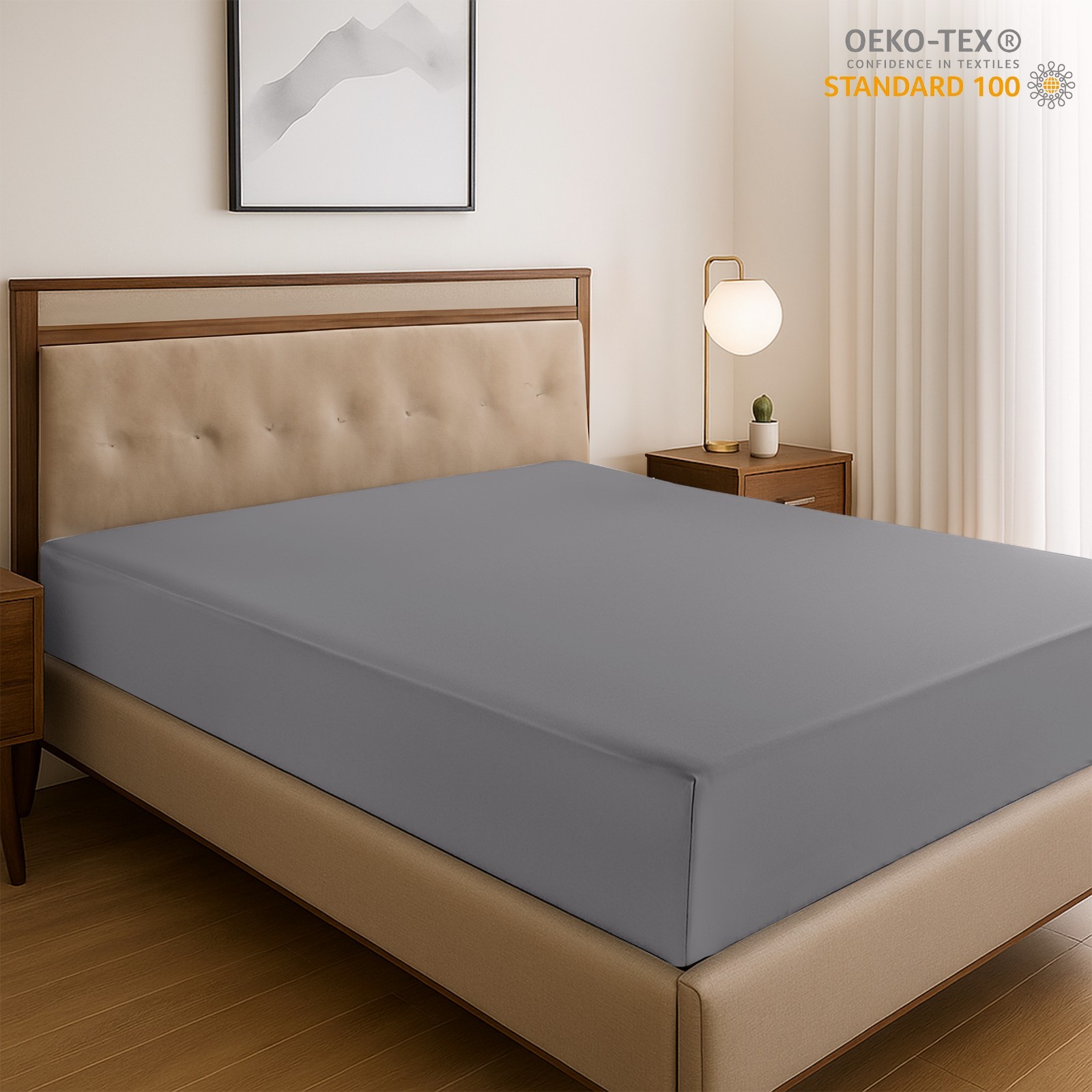 14” Deep Pocket Fitted Sheets 1800 Count Bed Sheets Brushed Fabric Fitted Sheet