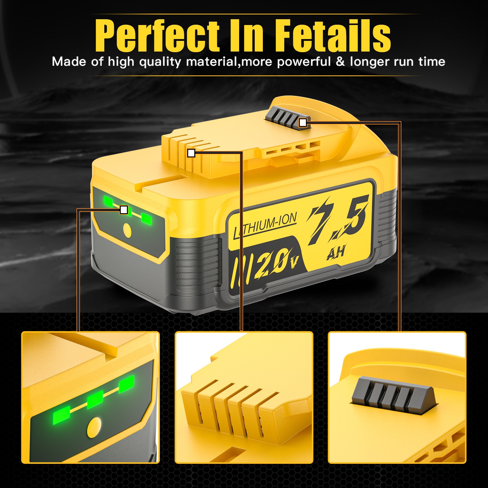 14X for DeWalt DCBP520 20V Max 7500mAh Li-ion Compact Battery/Charger DCBP520-2