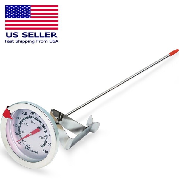 12″ Meat Cooking Thermometer Stainless Steel Stem BBQ Grill Deep Fry No Battery