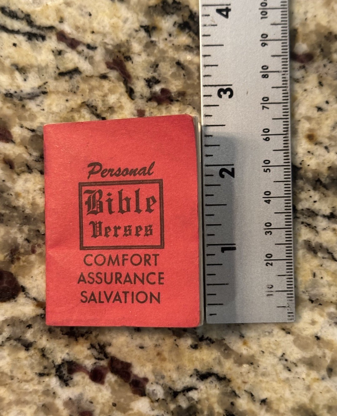 Mini Personal Bible Verses Book, 2.5 in, Red Vintage, R.W. Fair Foundation