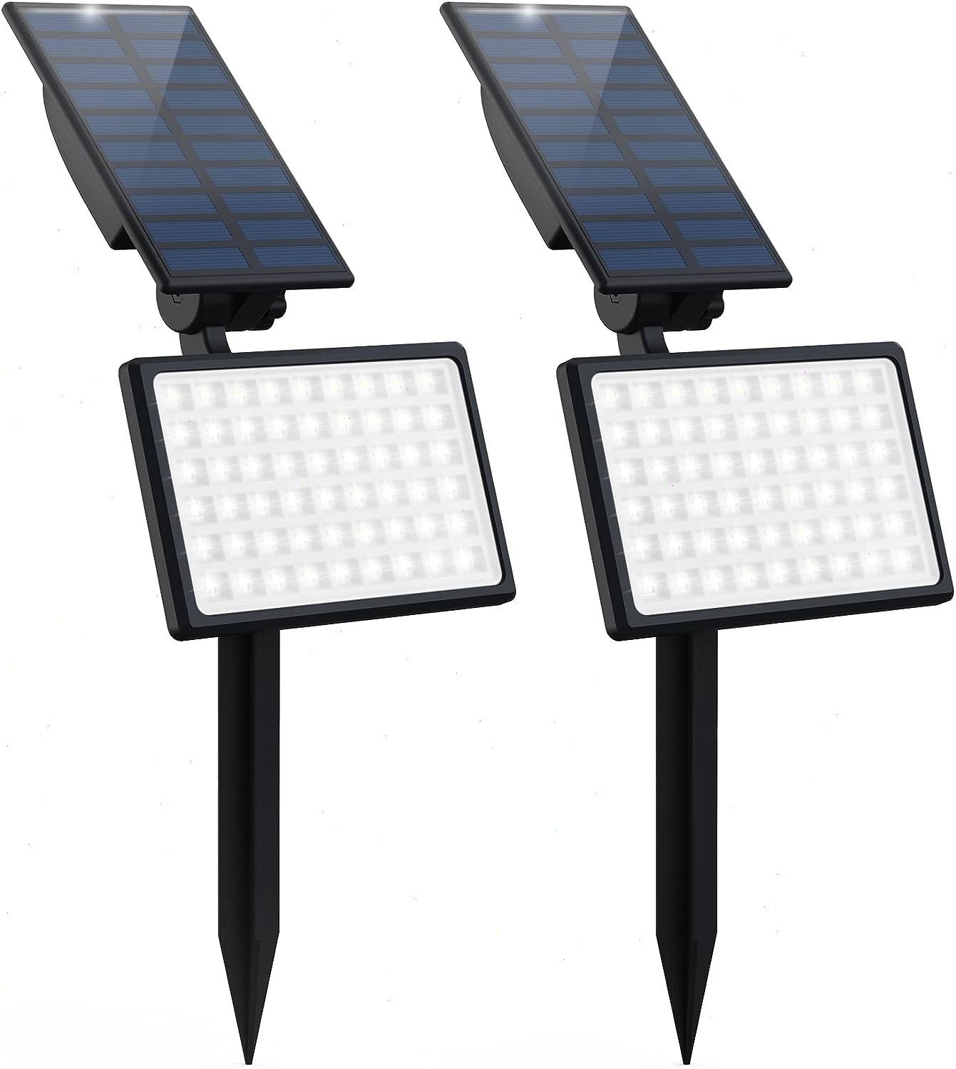 T-SUN 2PCS Solar LED Spotlights Landscape Lamp For Outdoor Driveway Pathway Yard