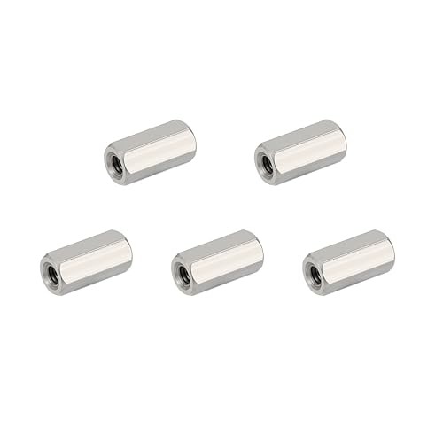 Hex Coupling Nuts, M4 x 0.7-Pitch 12mm/0.47″ Length Metric M4-0.7 x 12mm 5