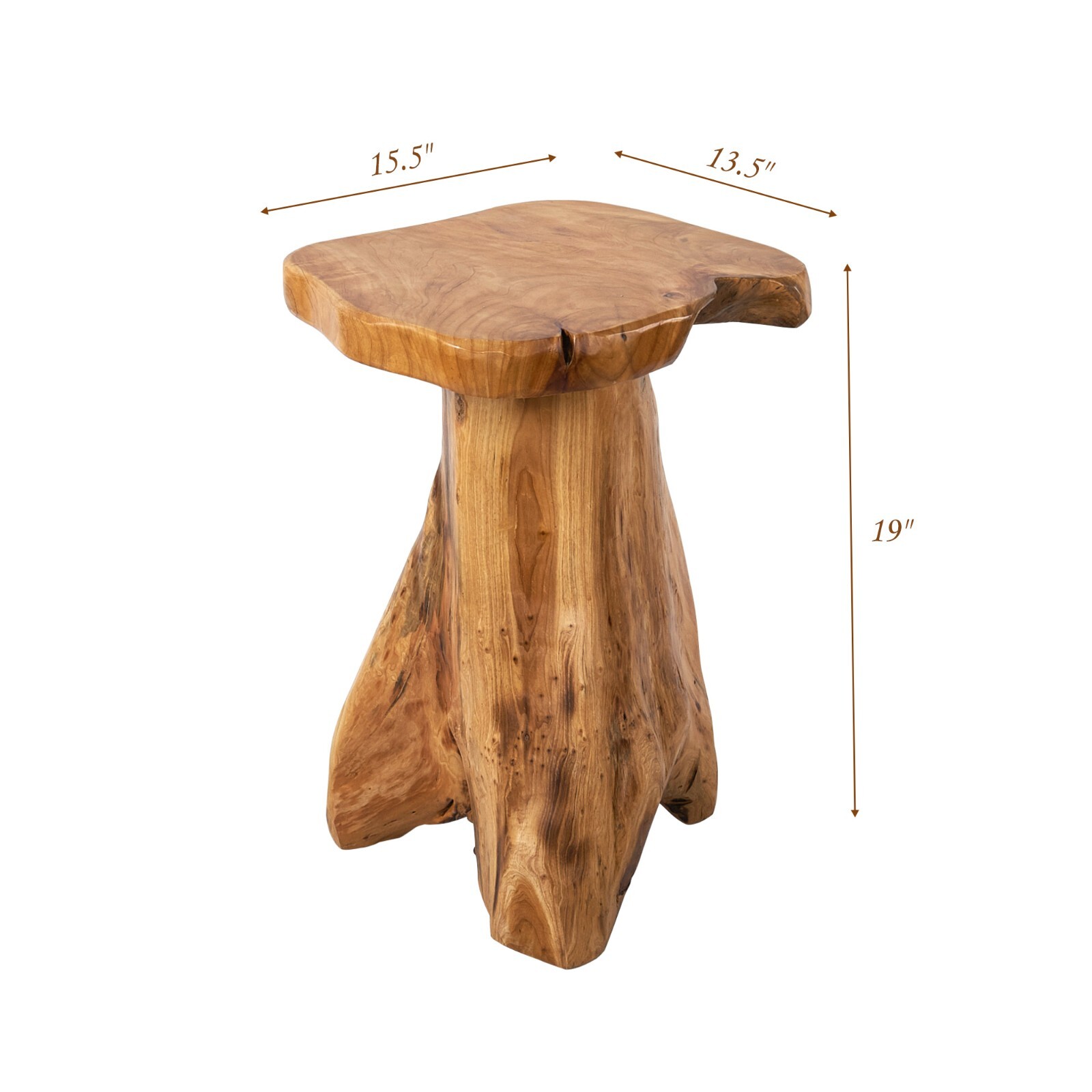 Rustic Cedar Roots Flower Stand Stool, Tree Stump Stool Side Table 19.5″ H
