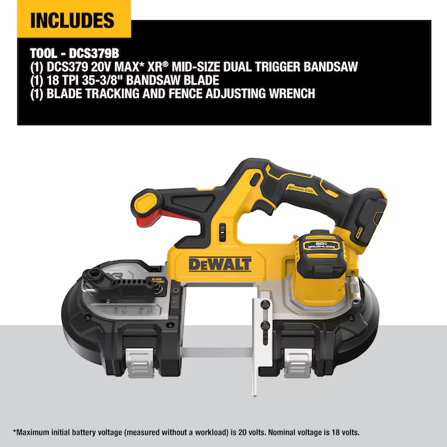DEWALT DCS379B 20-Volt 3.375-in Portable Band Saw ( Battery Charger Not Included