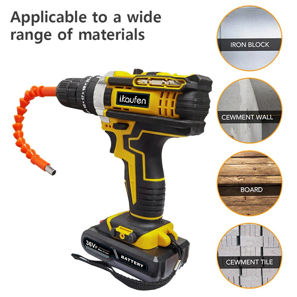 28pcs Electric Cordless Drill Screwdriver Bits Set 2X Battery 1X Charger B1