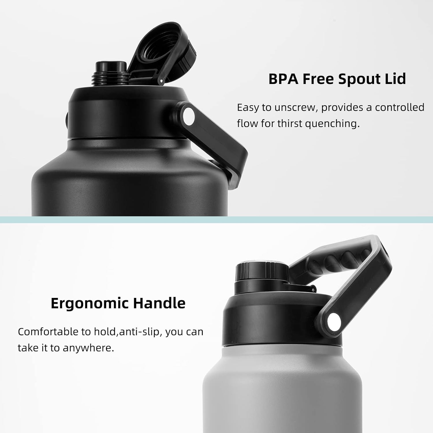 64oz Stainless Steel Vacuum Insulated Water Bottle Half Gallon Water Jug