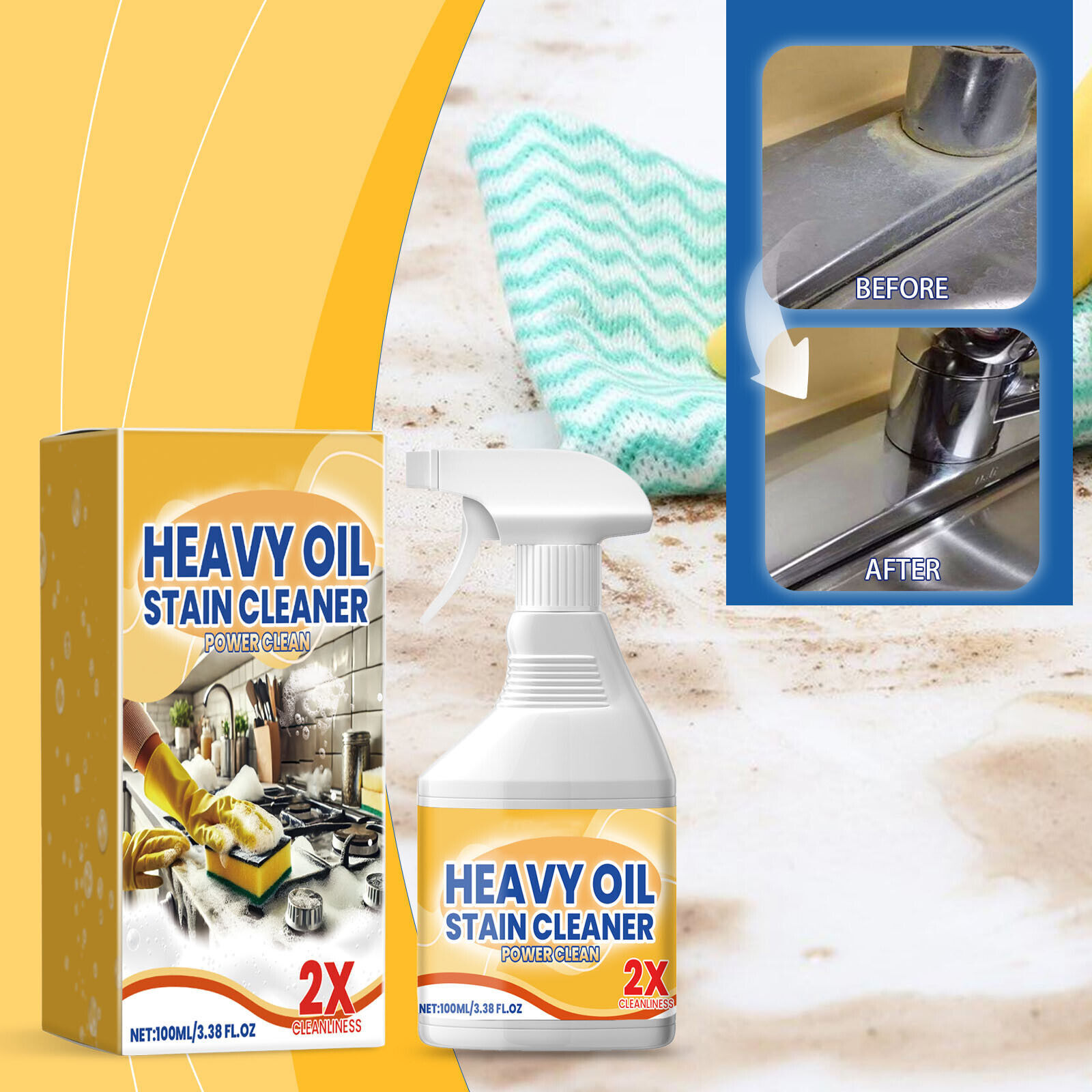 Kitchen Heavy Oil Cleaner, 2025 New All Purpose Kitchen Heavy Oil Cleaning NEW