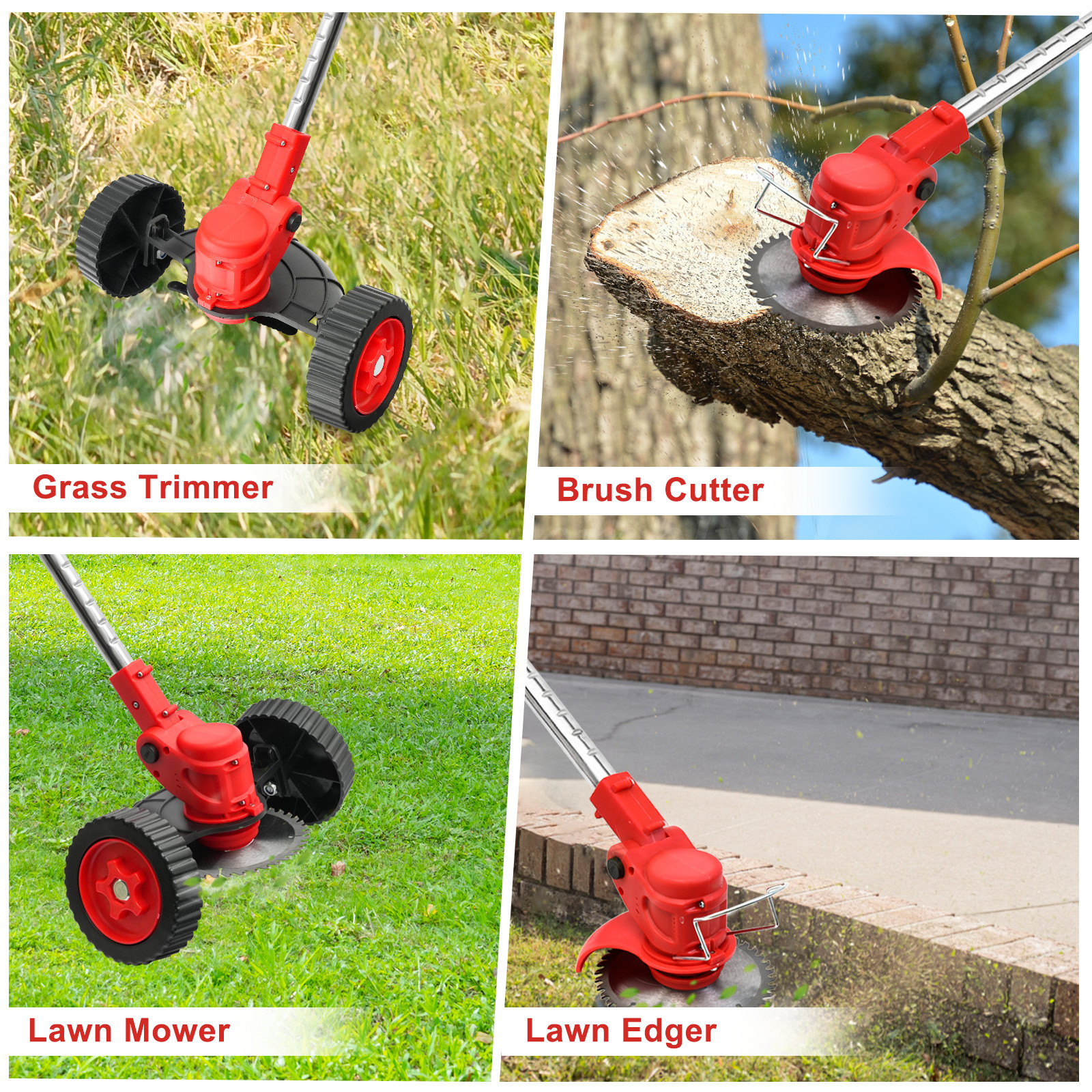 Cordless String Trimmer, Edger WeedWhacker Grass Eater Lawn Cutter 3.0ah Battery