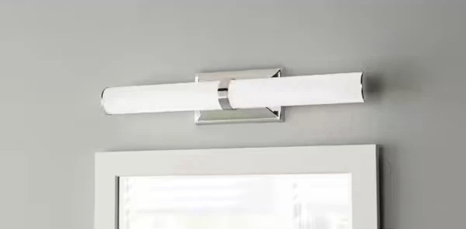 Home Decorators Rolande 100W Equivalent Polished Nickel LED 24 Inch Vanity Light