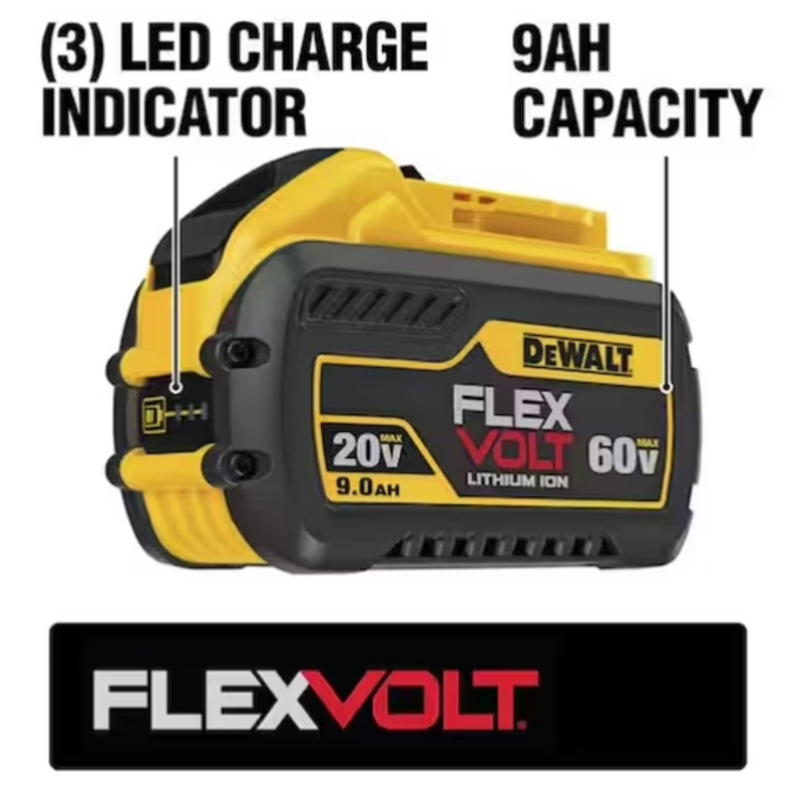 DeWALT DCB609 FlexVolt 20V / 60V MAX 9.0Ah 9 AH Lithium-Ion Battery