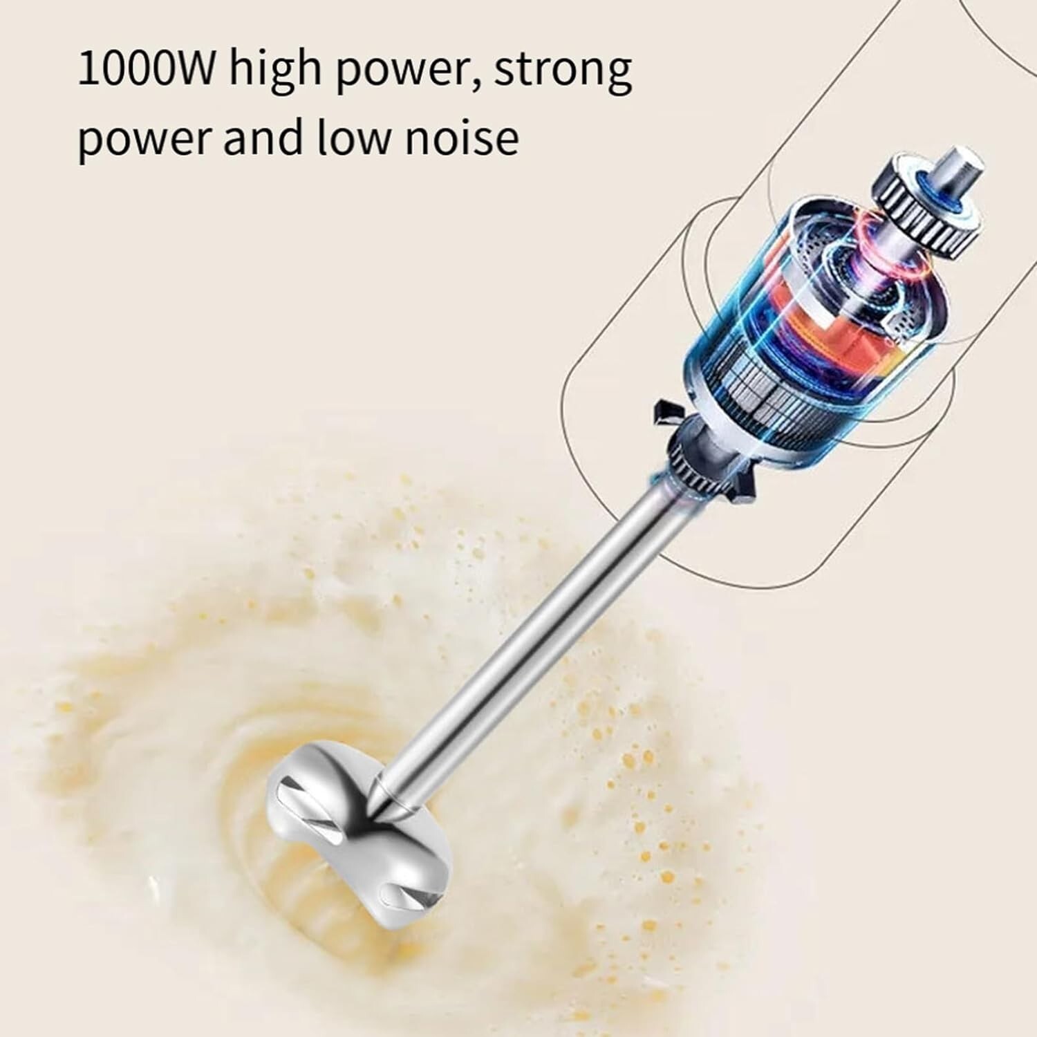1000W 5 Speed 5 In 1 Immersion Electric Hand Blender Stick Chopper Mixer Juicer