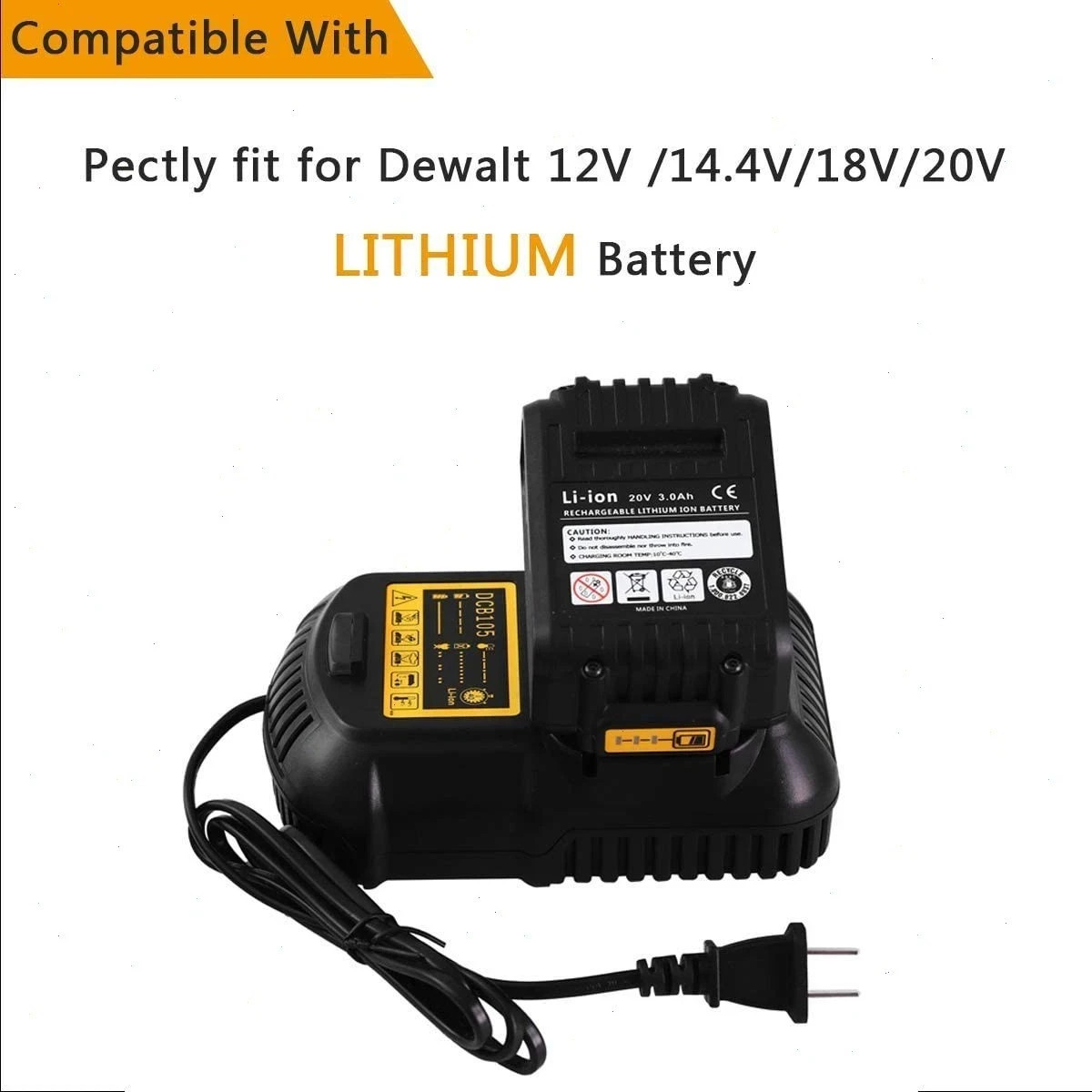 2Pack For DeWalt 20V 20 Volt Max XR 12.0AH Lithium Battery DCB206-2/Dual Charger