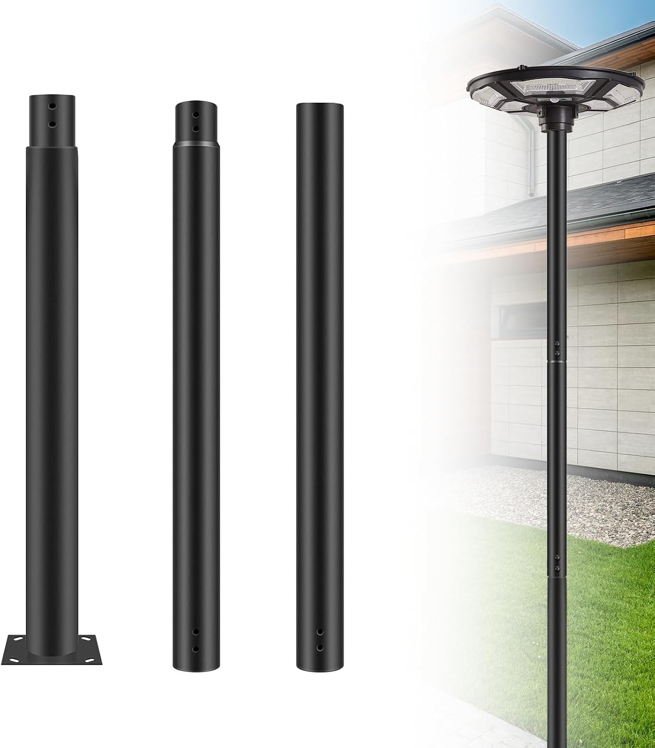10′ Galvanized Steel Outdoor Street Light Pole