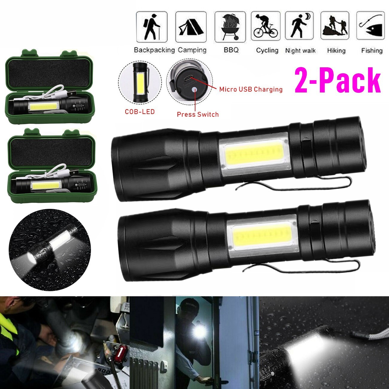 Most Powerful 99000000LM LED Military Torch USB Rechargeable Tactical Flashlight