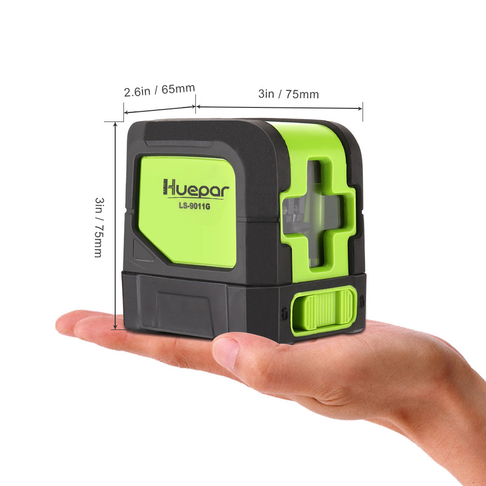 Huepar Green Laser Level DIY Cross Line Laser Self Leveling 9011G Bright Green