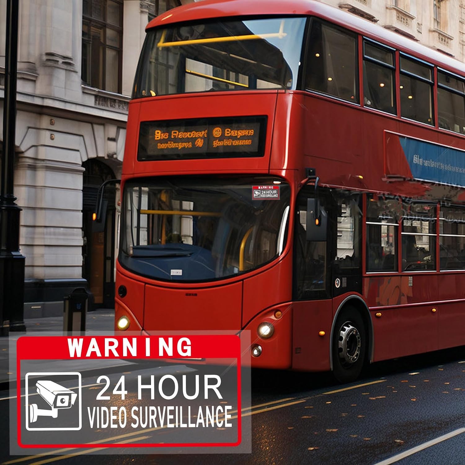 Video Surveillance Sign 2″ x 4″Security Sign 24 Hour Camera Warning Security