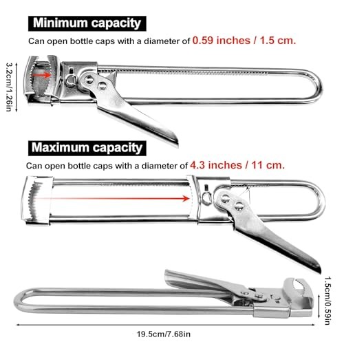 3pcs Adjustable Stainless Steel Jar Openers, Multifunctional Metal Manual