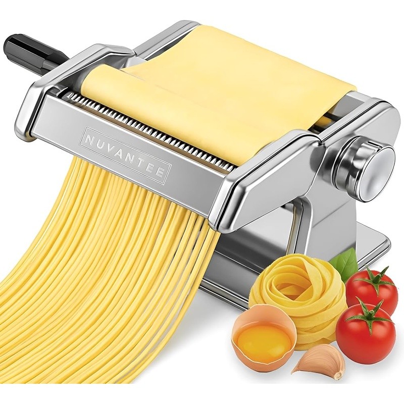 Stainless Steel Pasta Maker W/ 7 Thickness Settings & 2 Cutting Blades New