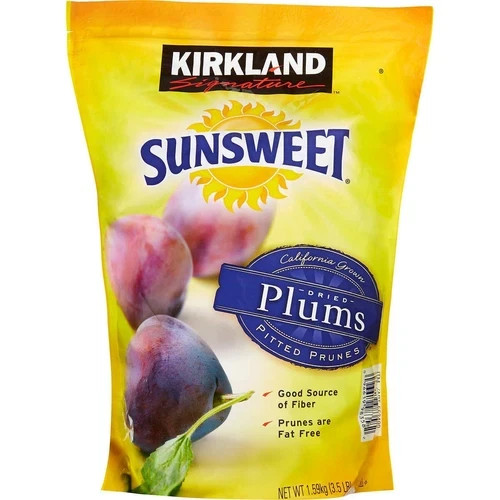Kirkland Signaturee Whole Dried Plums – Sunsweet Pitted Prunes, 3.5 lbs, Kosher