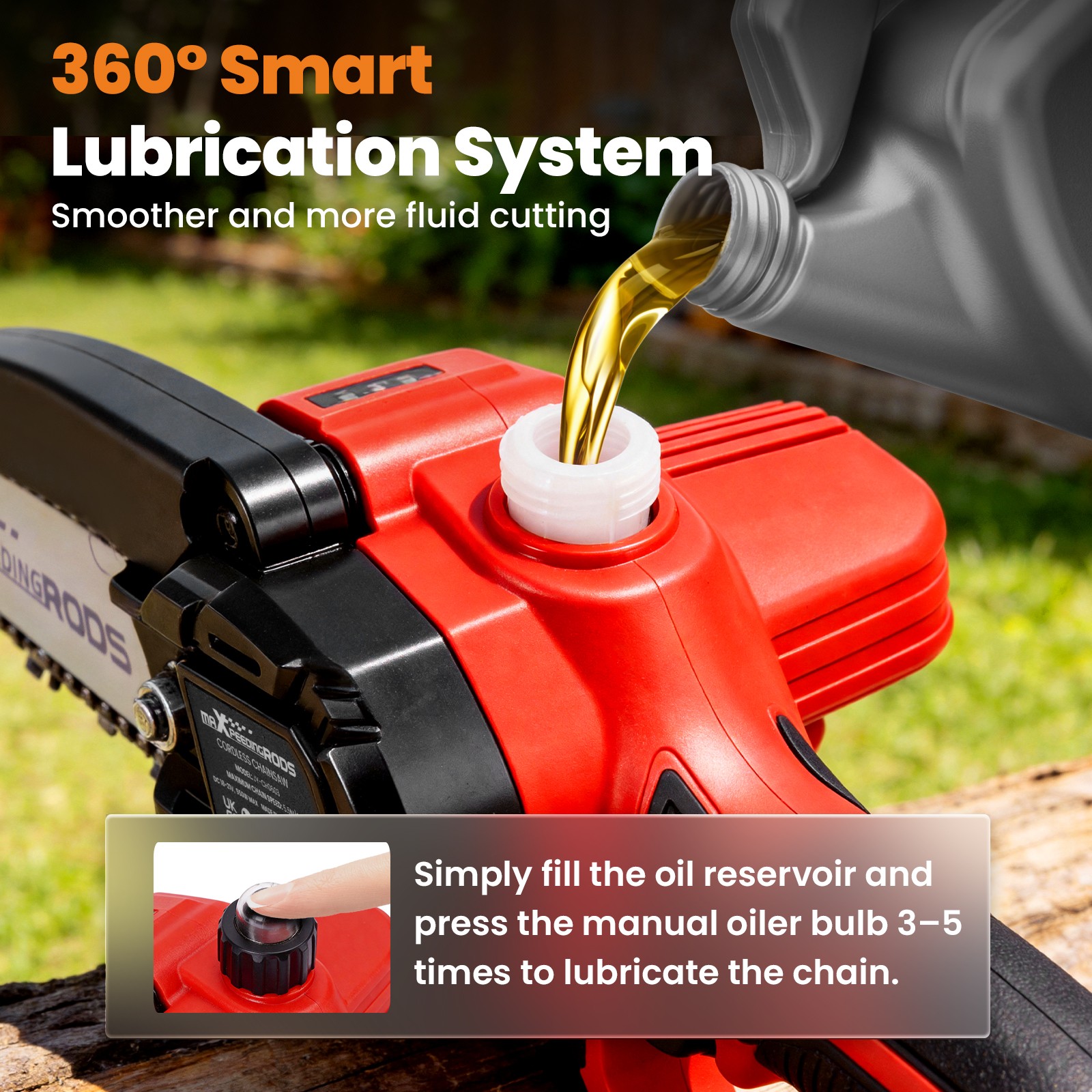 21V Cordless for Mini Chainsaw with 2 Batteries 3 Chains Portable Garden Pruning