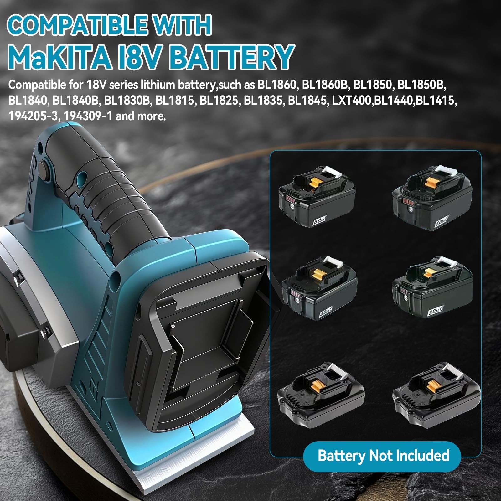 Dcvbny Cordless Hand Planer For Makita 18V Battery Tool Only 3-1/4 15000 Rpm