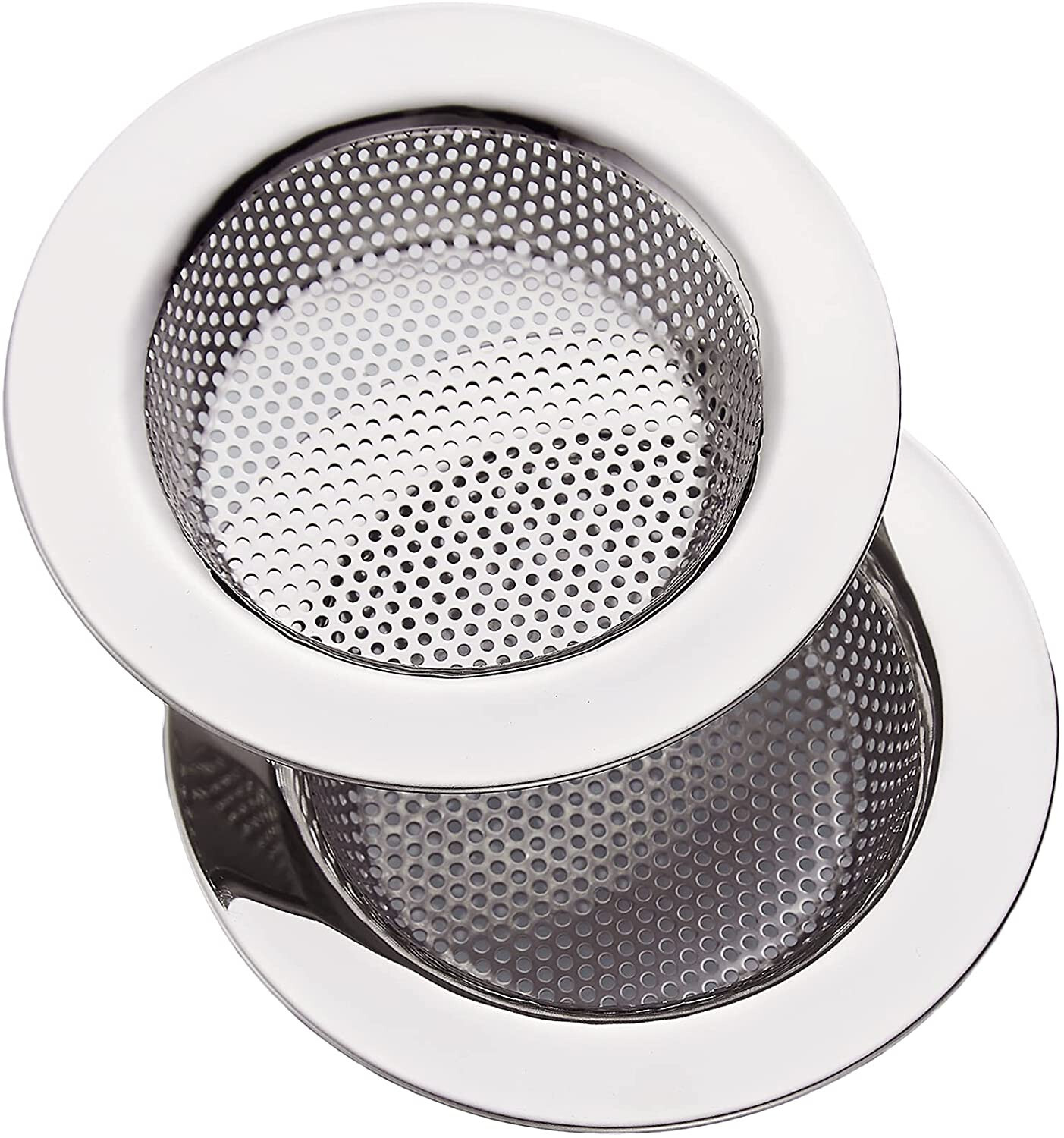 2PCS 4.5″ Kitchen Bathroom Sink Strainer Stainless Steel Filter Drain Strainer
