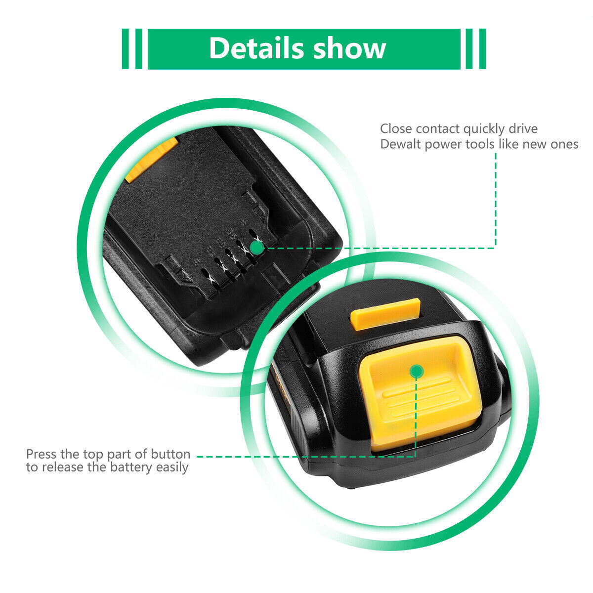 2Pack 20V For DeWALT 20 Volt Max 3Ah Lithium Ion DCB201 DCB203 DCB207 Battery