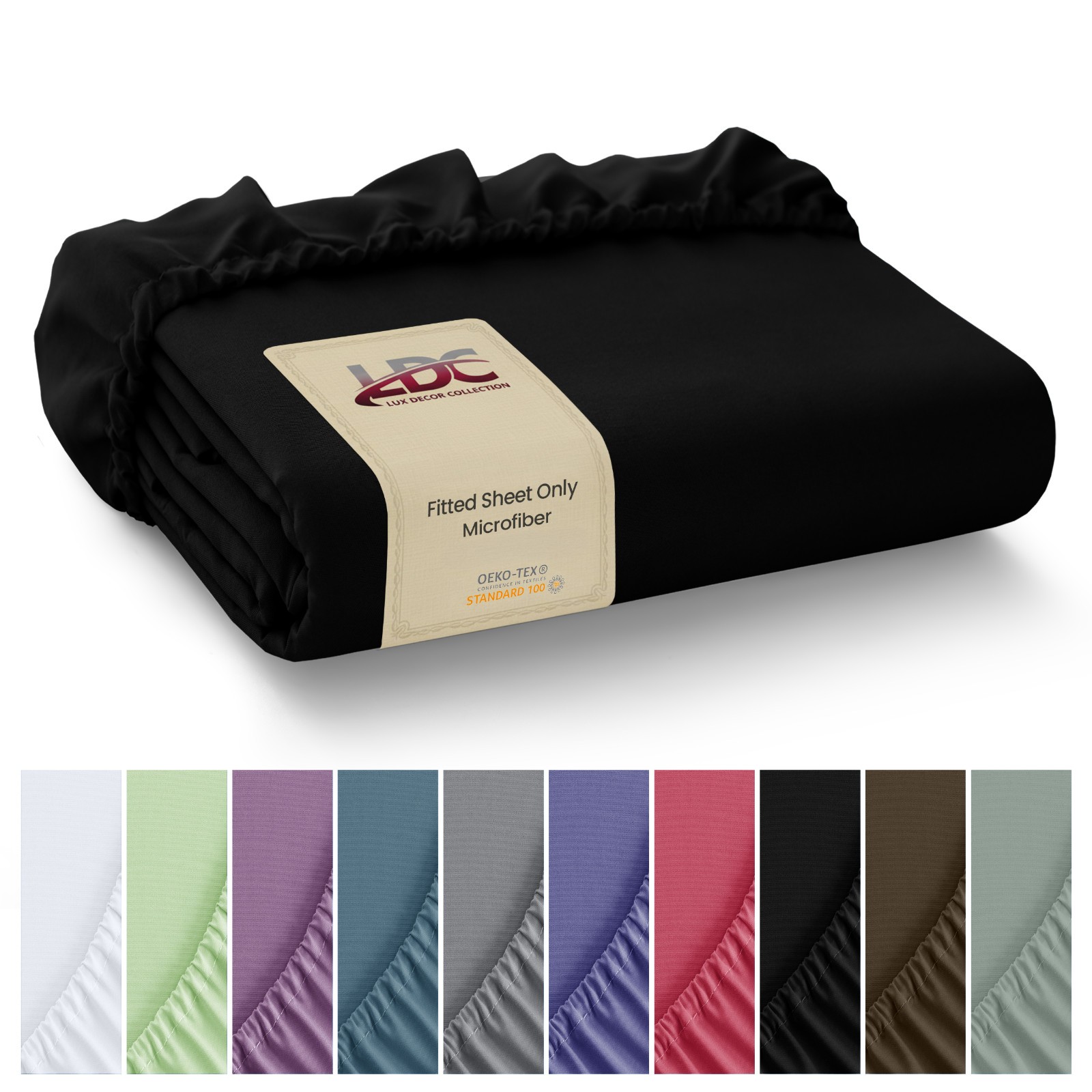 Premium Fitted Sheet Solid Deep Pocket Soft Microfiber Breathable Bottom Sheets