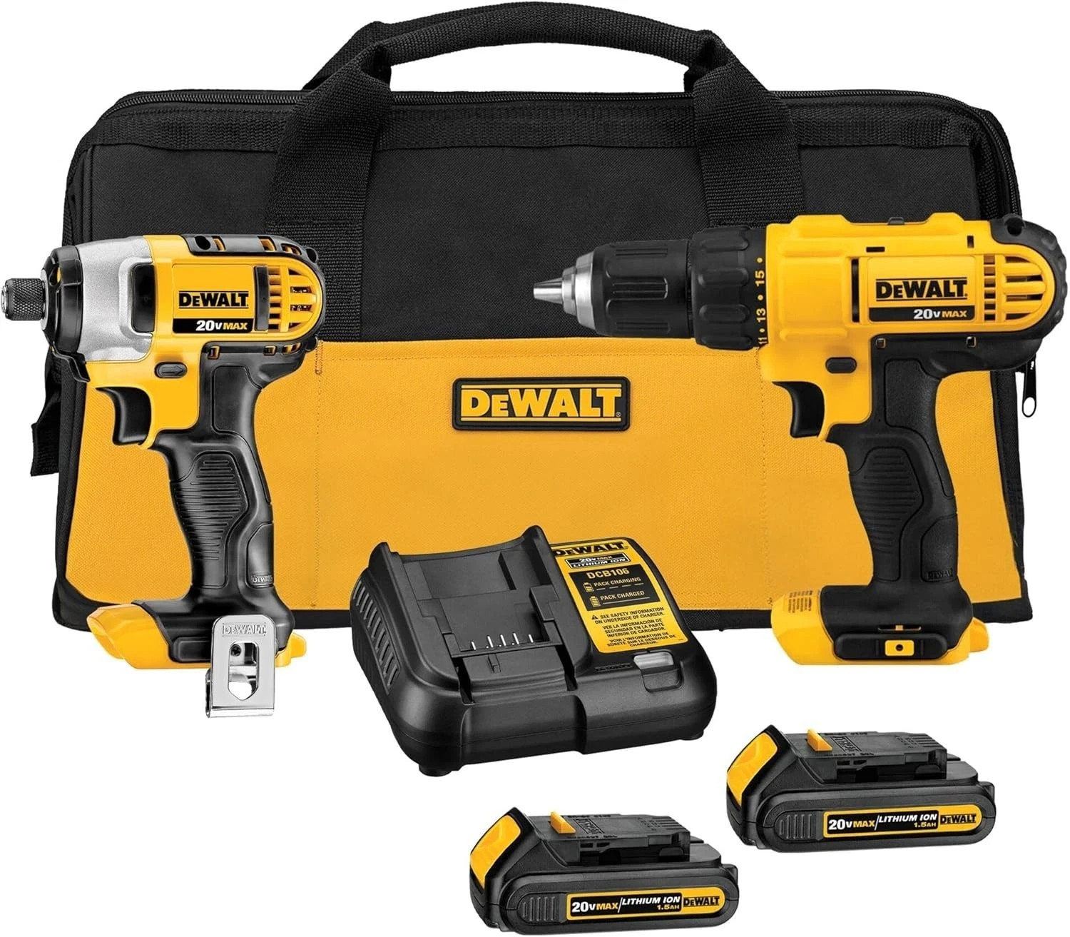DEWALT DCK240C2 20V MAX Drill Impact Driver Combo Kit 2 Batteries Charger