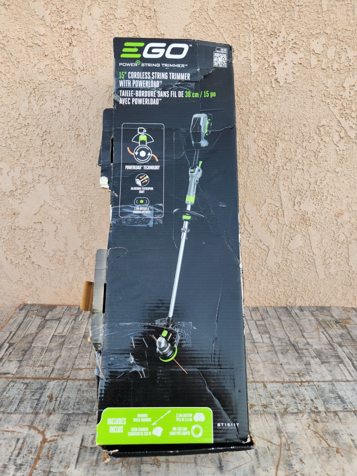 Ego POWER+ 56v Battery-Powered 15″ String Trimmer ST1510T Tool Only Light Used
