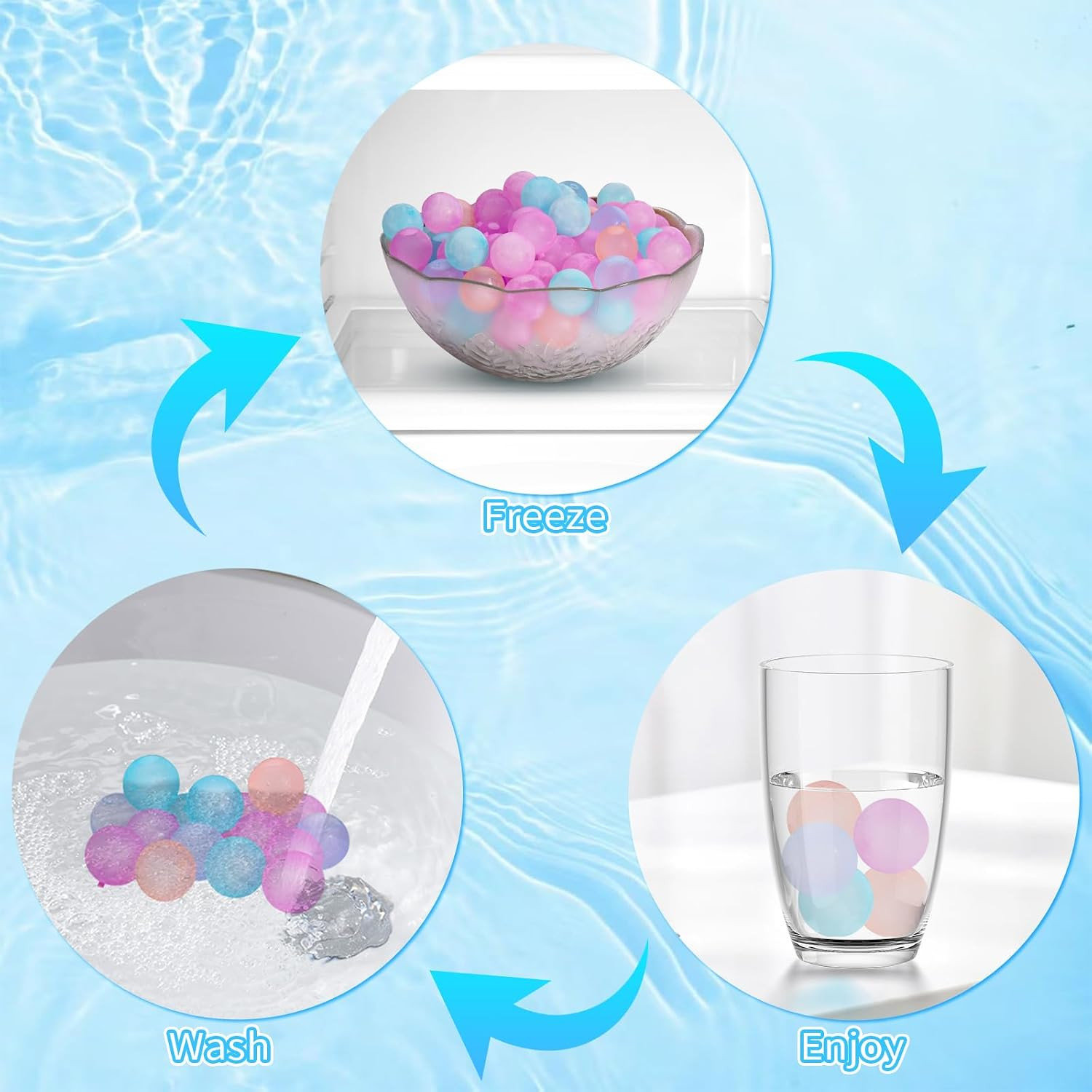 380 Pack Reusable Ice Cube for Drinks – Refreezable Plastic Ice Cubes Without