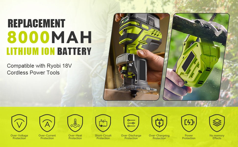 2-6pack For RYOBI P108 High Capacity LED Battery 18Volt Lithium-Ion One Plus
