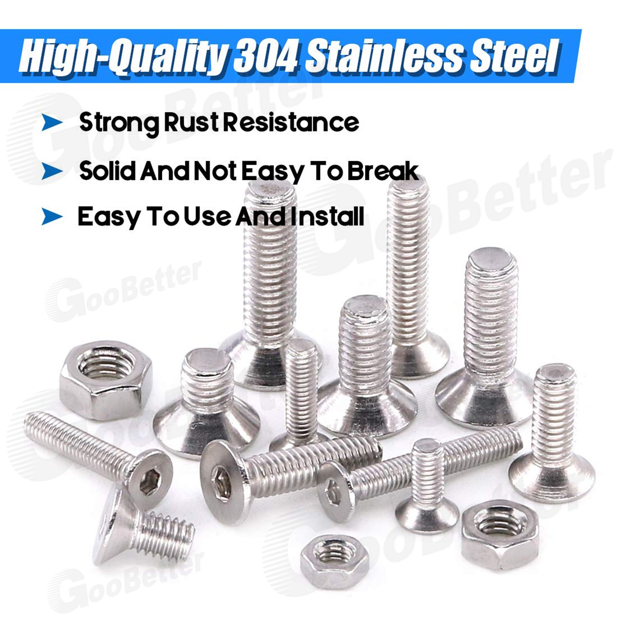 Button Head /Flat/Socket Cap Screws Allen Bolts Hex Drive Stainless With Nuts