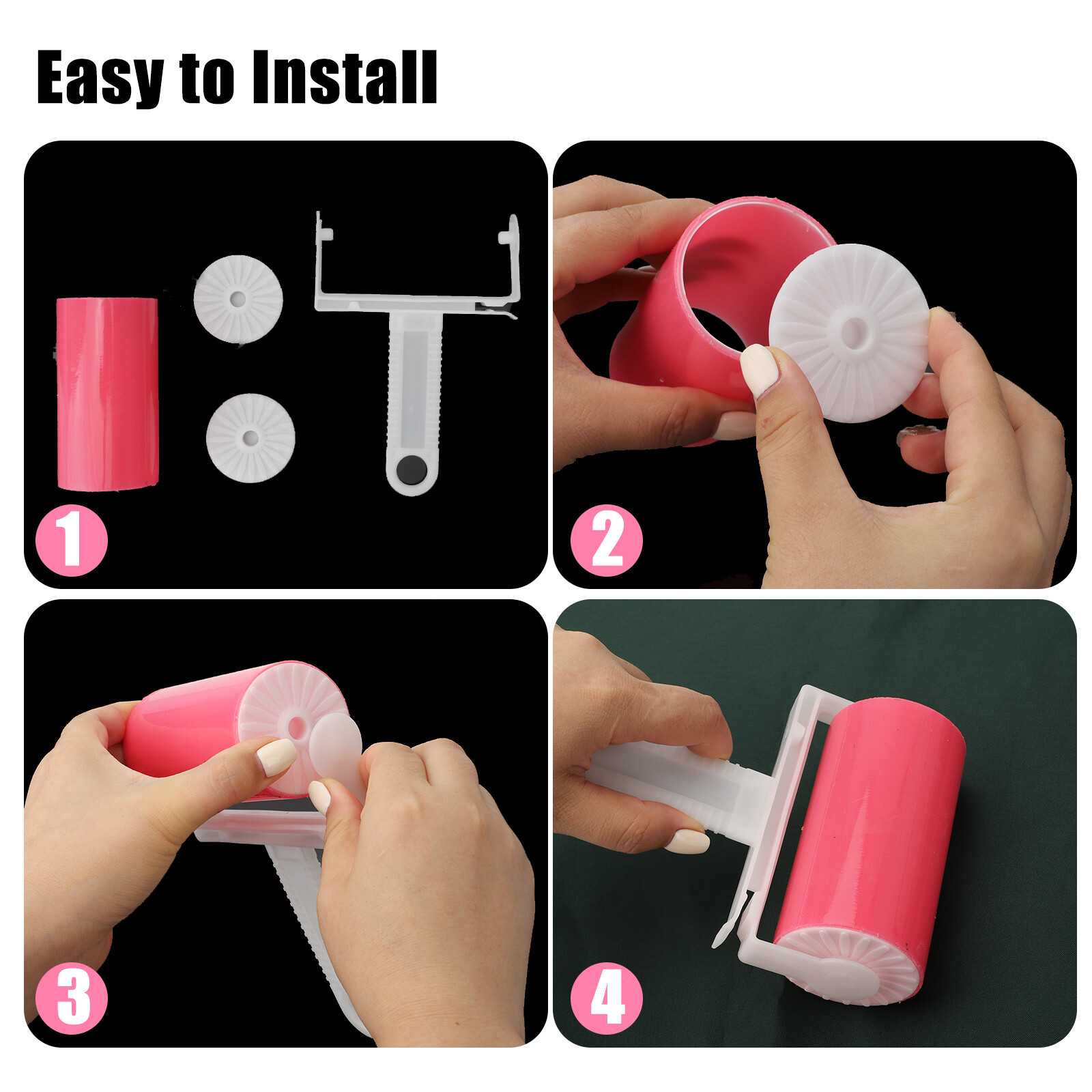 Sticky Lint Roller Clean Pet Hair Remover Washable Reusable Set of 2 Travel Size