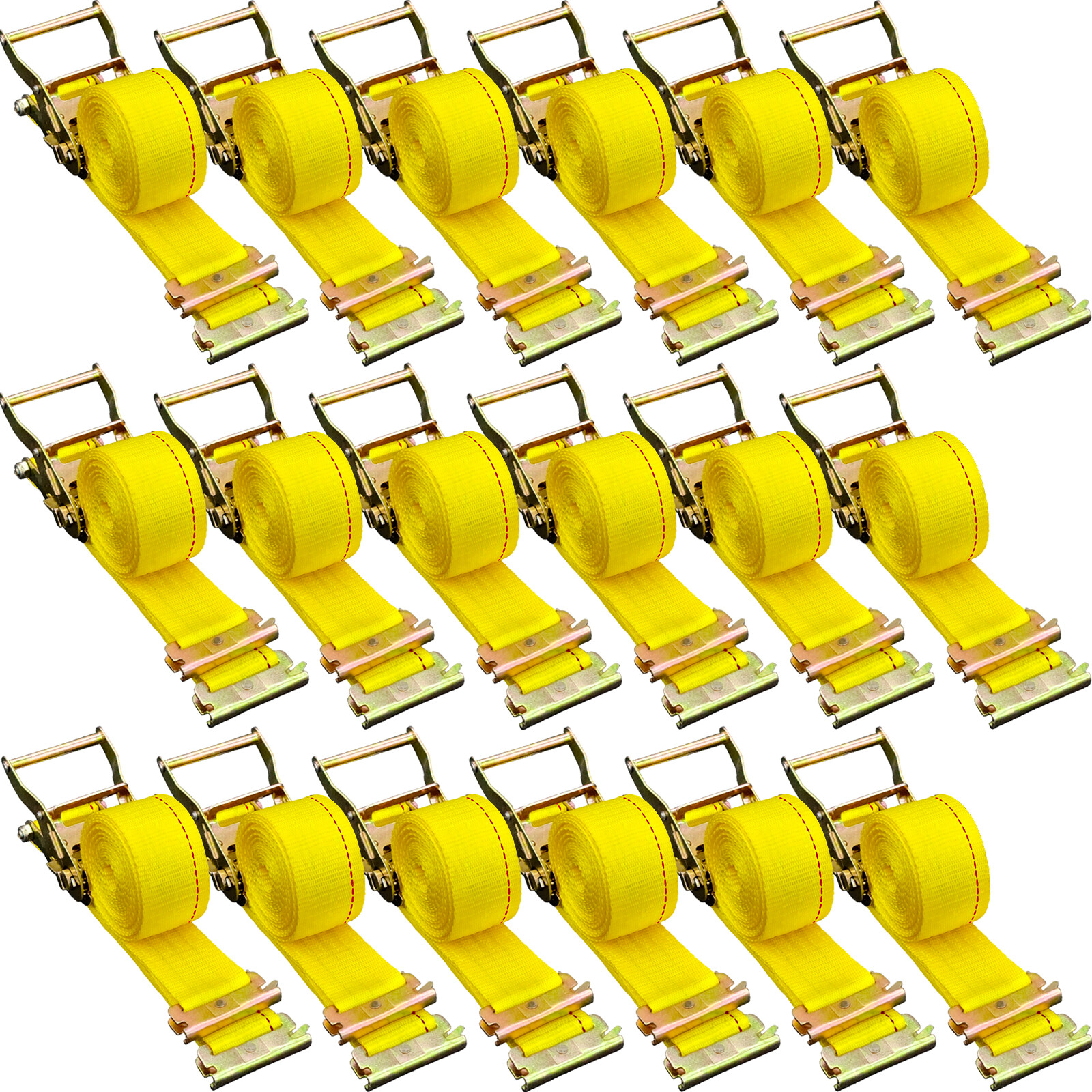 VEVOR 18 Pack E-Track Ratchet 2″ x 15′ Tie Down Strap 4000 lbs Breaking Strength