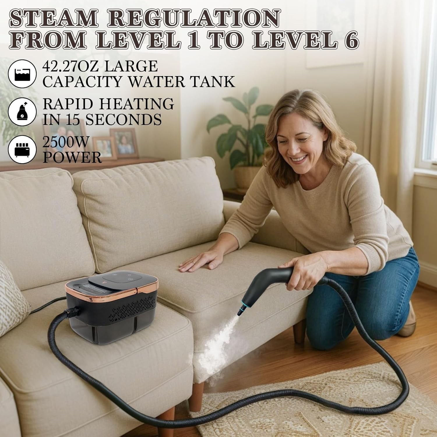 Steam Cleaner Handheld Portable High Pressure Multi-surface Home Car Cleaning
