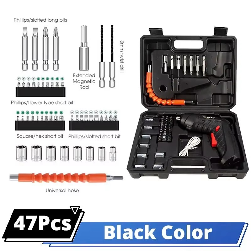 3.6V Cordless Electric Screwdriver Set USB Charging 3Nm Screw Gun With LED Light