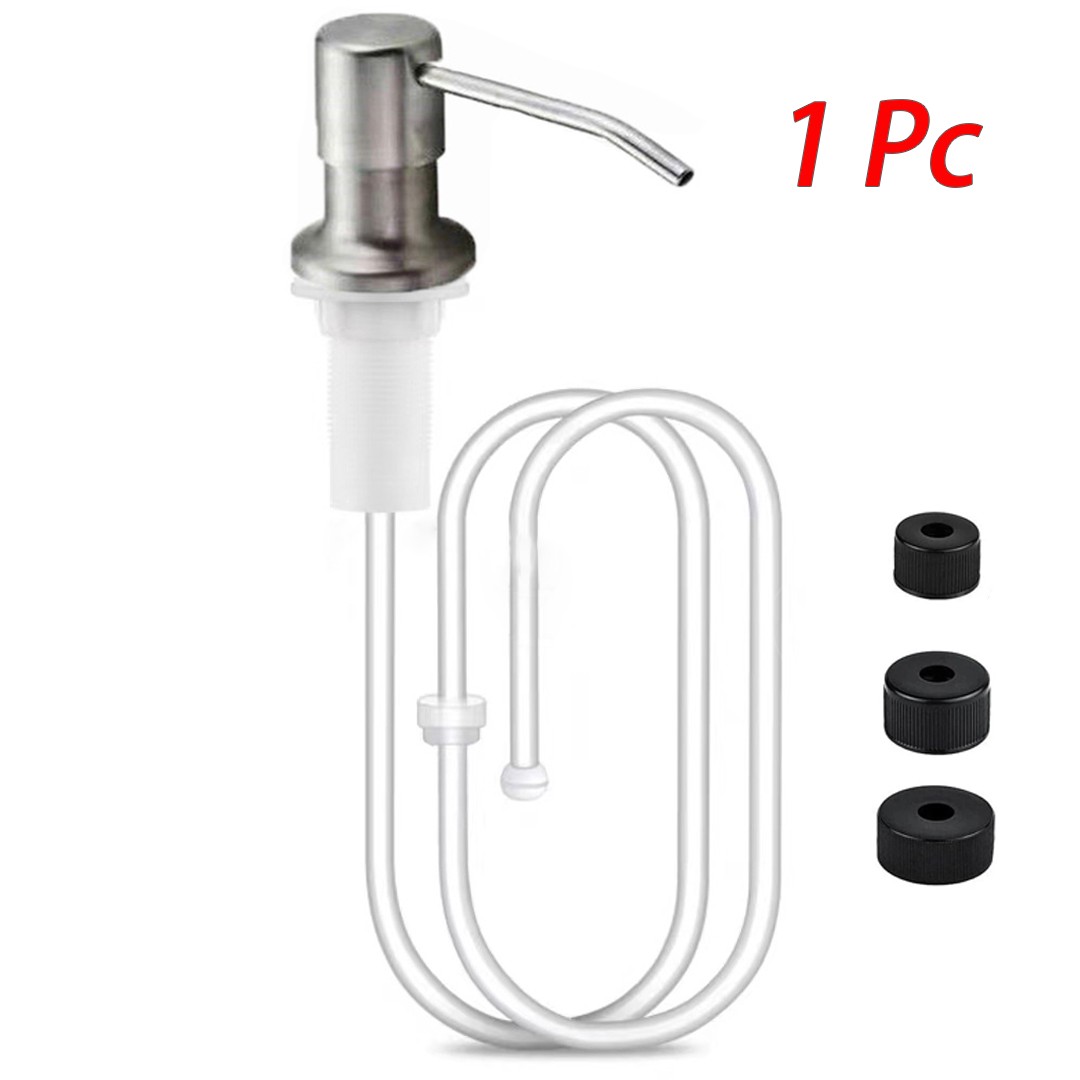 1/2 Pcs 360° Stainless Steel Kitchen Sink Liquid Soap Dispenser Pump Bottle Tube