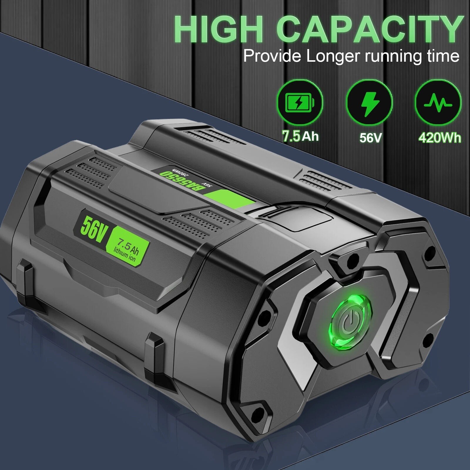 56V Lithium Battery 9000mAh For EGO 56 Volt BA2800 BA4200 BA4200T BA1400 BA1400T