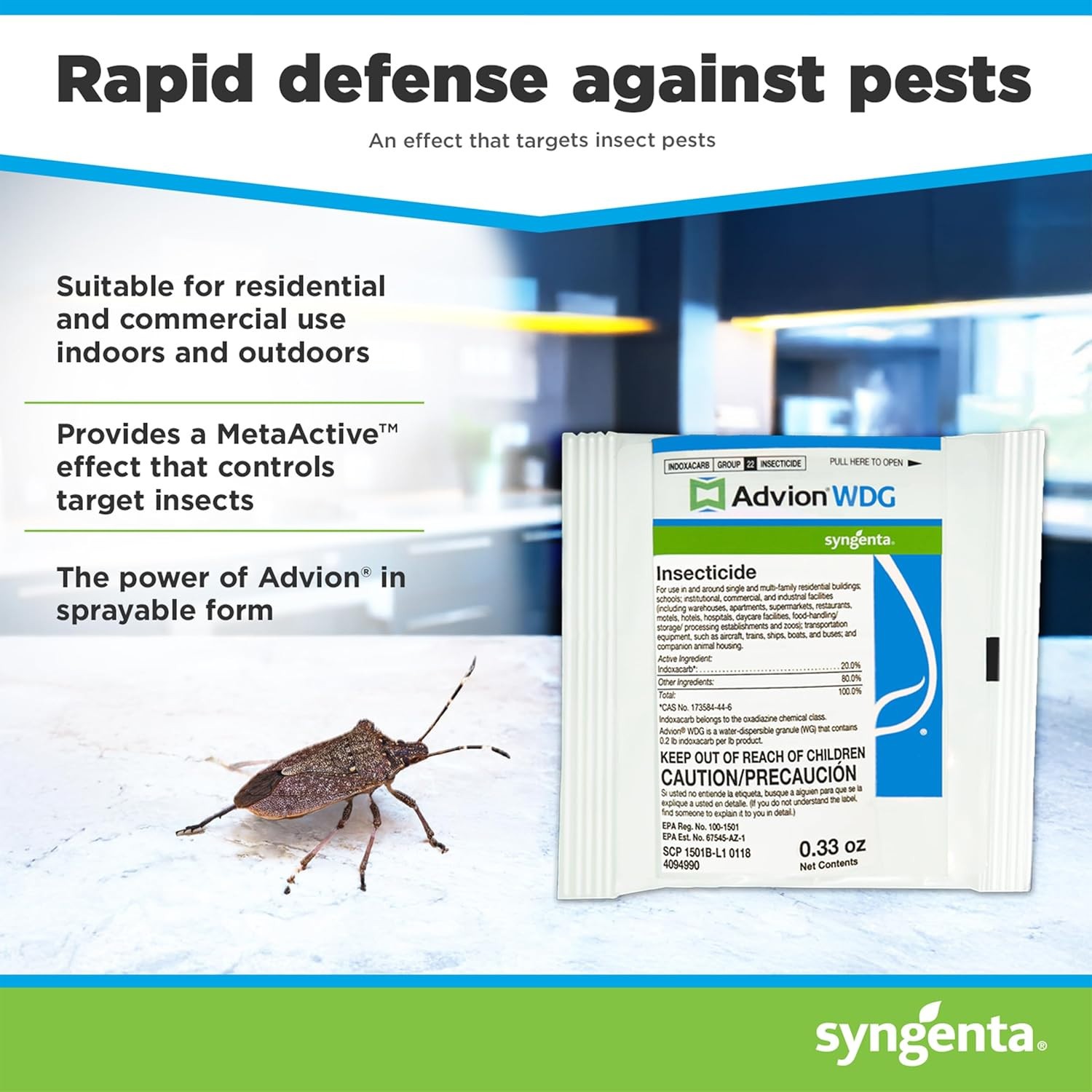 1 Pack Advion WDG Insecticide Insect Control Kill Roach Ants Etc SHIPS SAME DAY