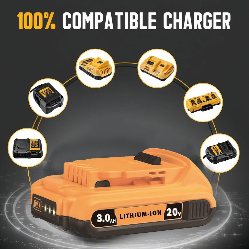 2Packs Dewalt 20V 3.0Ah Lithium-Ion Battery DCB203 Replacement for 20V MAX Tools