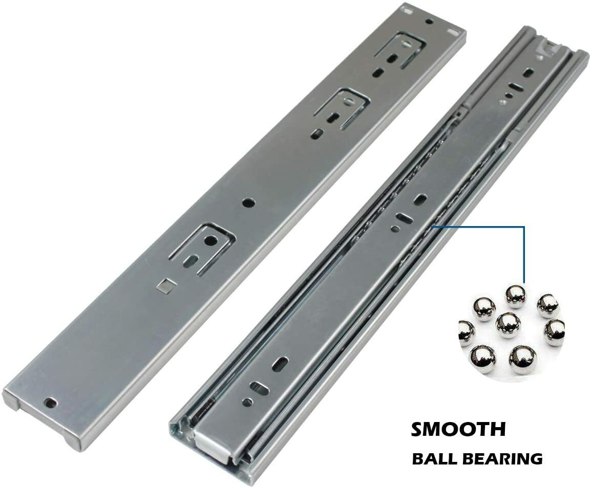12-22In Soft Close Full Extension Drawer Slides Rear Mount Ball Bearing+Brackets