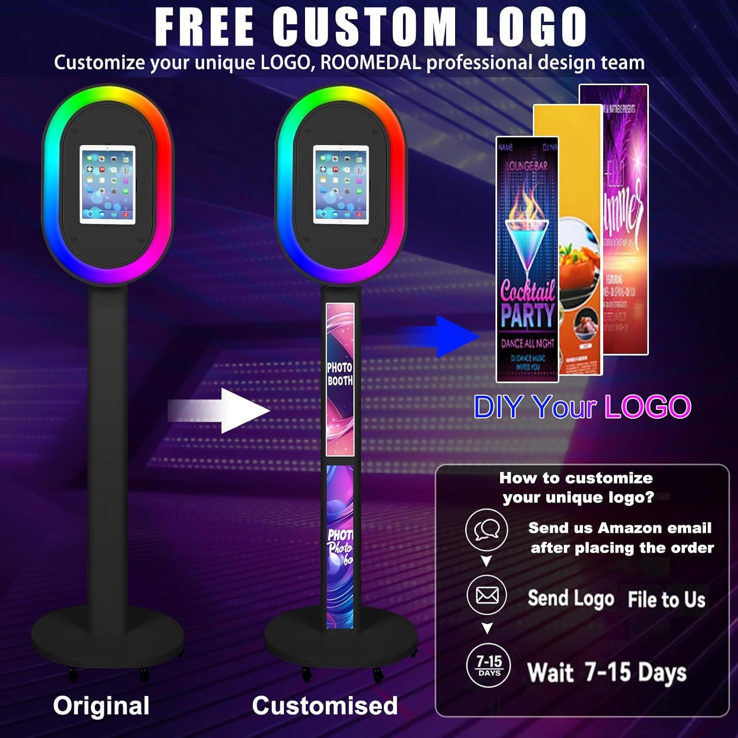 Portable Photo Booth for Any iPad Metal Shell Selfie Station Photobooth Machine