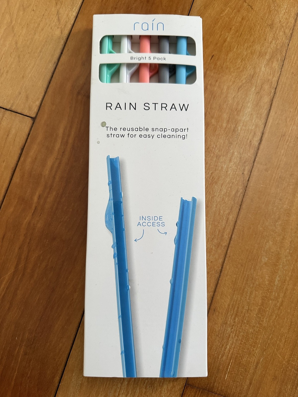 Rain Straw – Easy Clean Reusable Straws That Snap Open for Easy Cleaning 5 pk