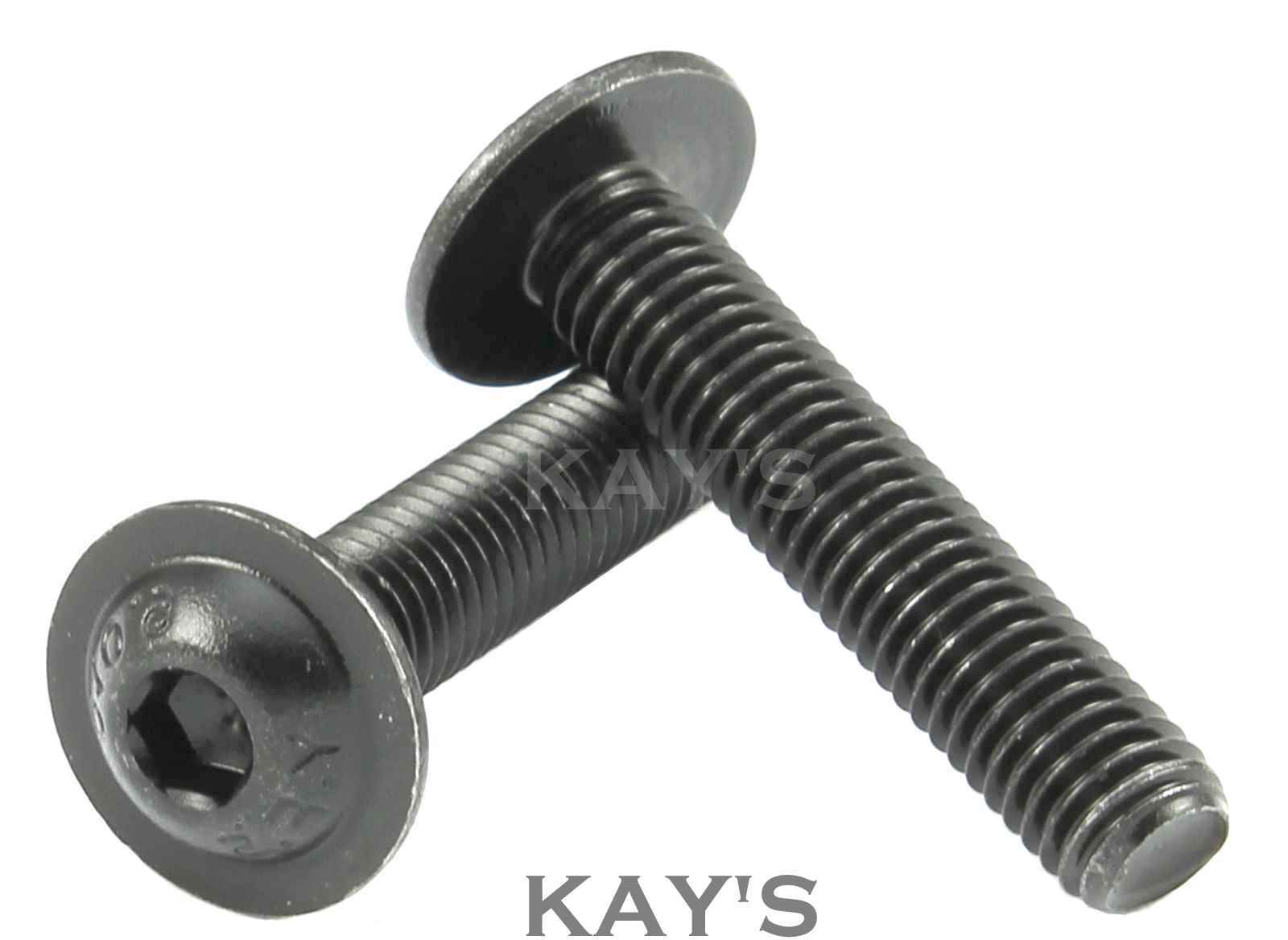 M3 M4 M5 M6 M8 SOCKET FLANGE BUTTON HEAD SCREWS HIGH TENSILE BLACK ALLEN BOLTS